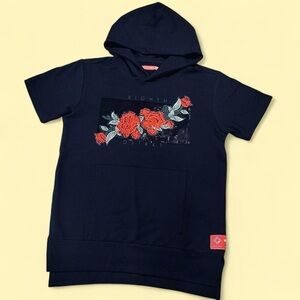 8IGHTH DSTRKT Jersey Sequin Rose Black Hoodie Size 13-14